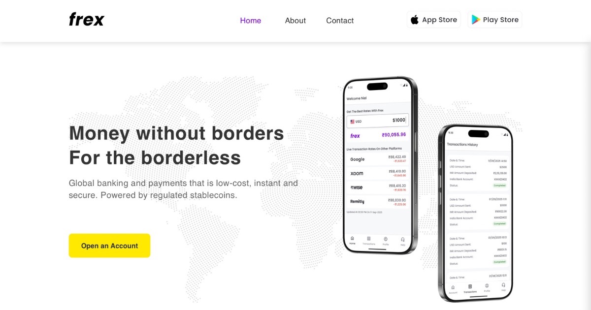 Frex Pay Landing Page