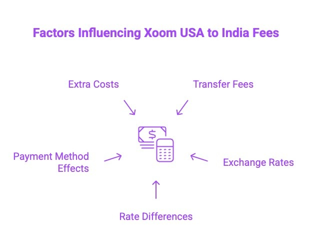 Infographics on Factors Influencing Xoom USA to India Fees