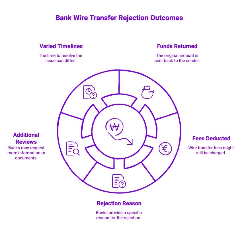 Infographics on Bank Wire Transfer Rejection Outcomes