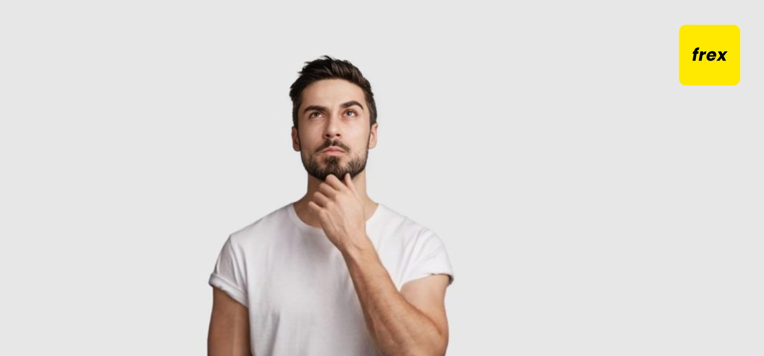 a young man thinking